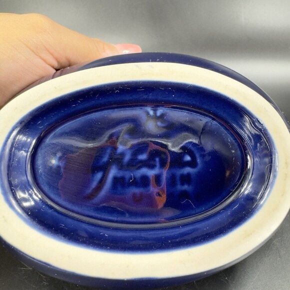 Fiesta Footed Gravy Boat Sauce Boat Cobalt Blue Vintage Ceramic Kitchenware VTG - Picture 7 of 15